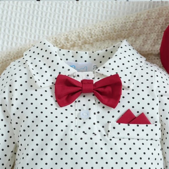 Elmo Outfit Boy Smash Cake Birthday Clothes Sesame Street Suspenders Hat - Picture 5 of 7